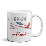Van's Aircraft RV-8A Airplane Ceramic Mug - Personalized w/ N#