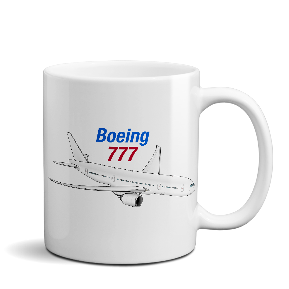 Boeing 777 (BOE777) Airplane Ceramic Mug - Personalized