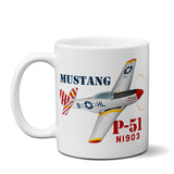 North American P-51 Mustang Airplane Ceramic Mug - Personalized w/ N#