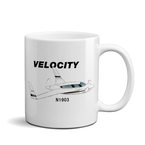 Velocity SE RG (Black/Gold) Airplane Ceramic Mug - Personalized w/ N#