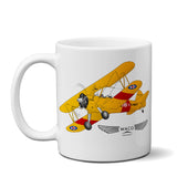Waco Stearman Airplane Ceramic Mug - Personalized w/ N#