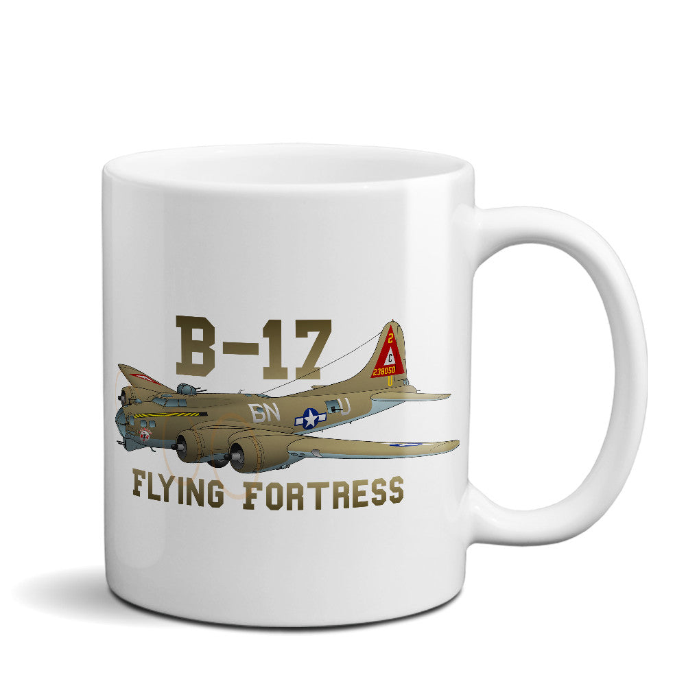 Boeing B-17 Flying Fortress Airplane Ceramic Mug - Personalized w/ N#