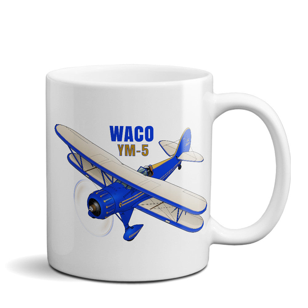 Waco YMF-5 Airplane Ceramic Mug - Personalized w/ N#