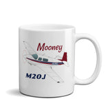 Mooney M20J / 201 (Red/Blue) Airplane Ceramic Mug - Personalized w/ N#