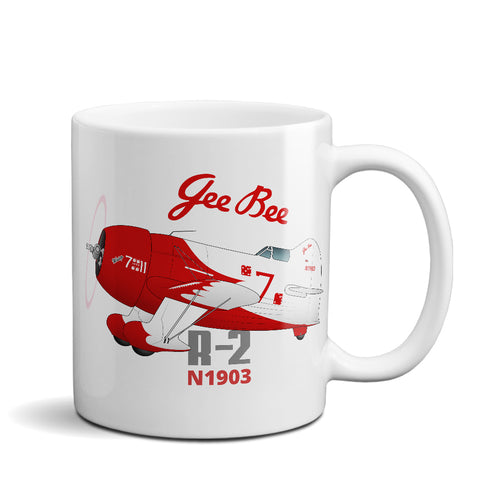 GEE BEE R-2 Airplane Ceramic Mug - Personalized w/ your N#