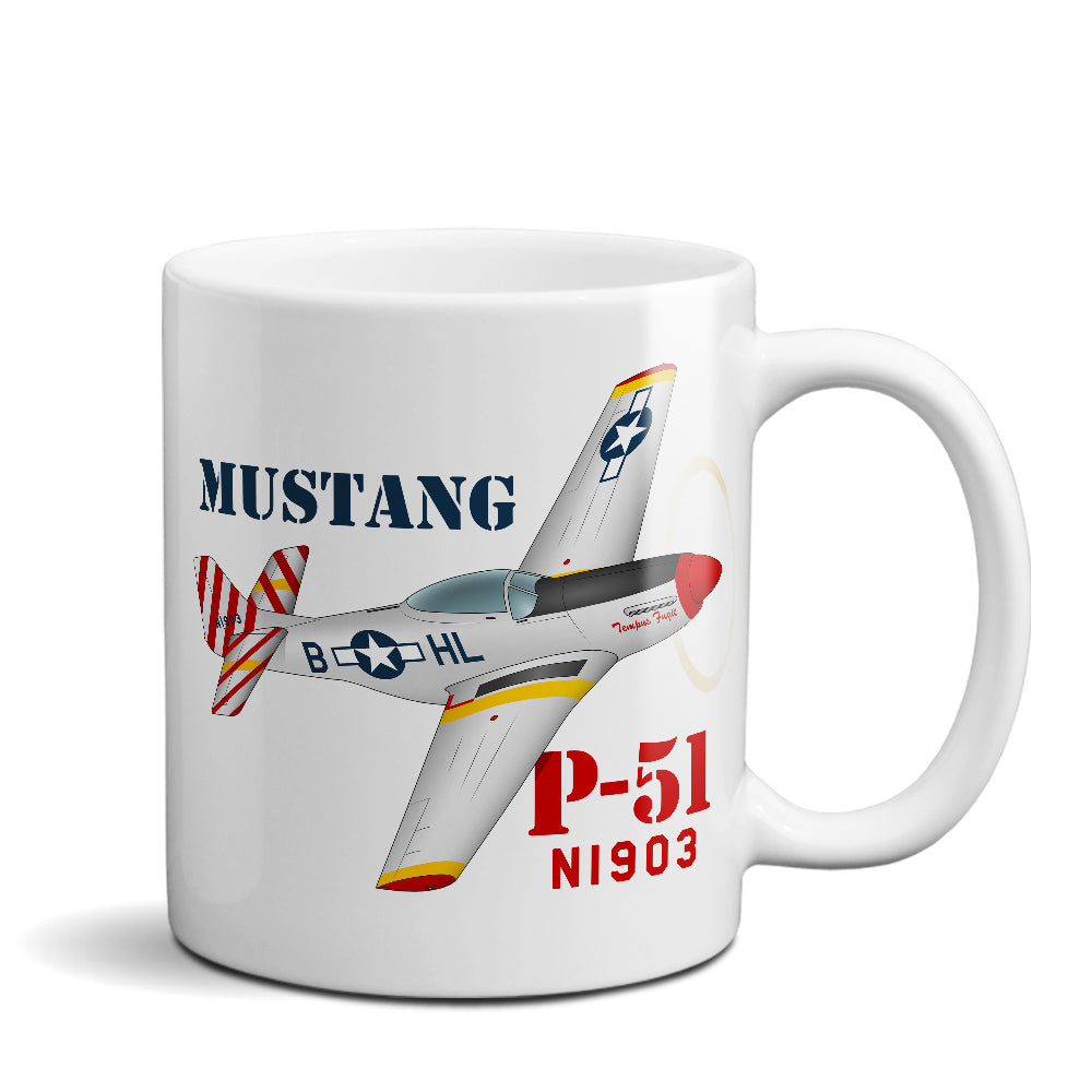 North American P-51 Mustang Airplane Ceramic Mug - Personalized w/ N#