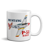 North American P-51 Mustang Airplane Ceramic Mug - Personalized w/ N#