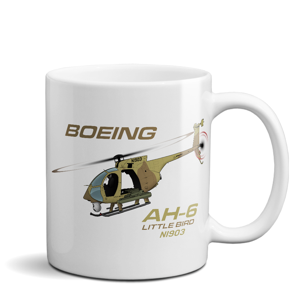 Boeing AH-6 Little Bird Helicopter Ceramic Mug - Personalized