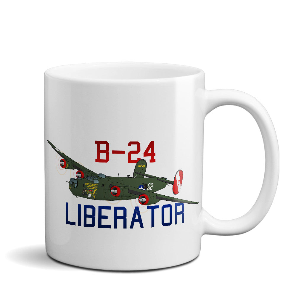 Consolidated B-24 Liberator Airplane Ceramic Mug - Personalized w/ N#