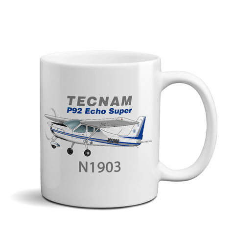 Tecnam P92 Echo Airplane Ceramic Mug - Personalized w/ N#