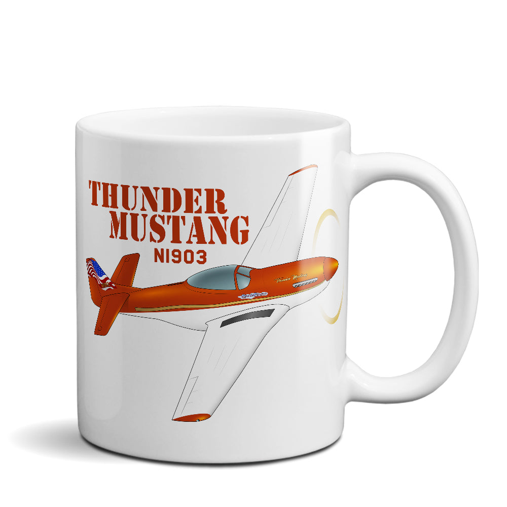 North American P-51 Mustang Airplane Ceramic Mug - Personalized w/ N#