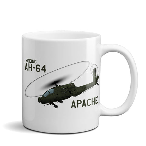 Boeing AH-64 Apache Attack Helicopter Ceramic Mug - Personalized