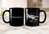 Custom Aviation Ceramic Mug (Black) - Personalized w/ your Airplane