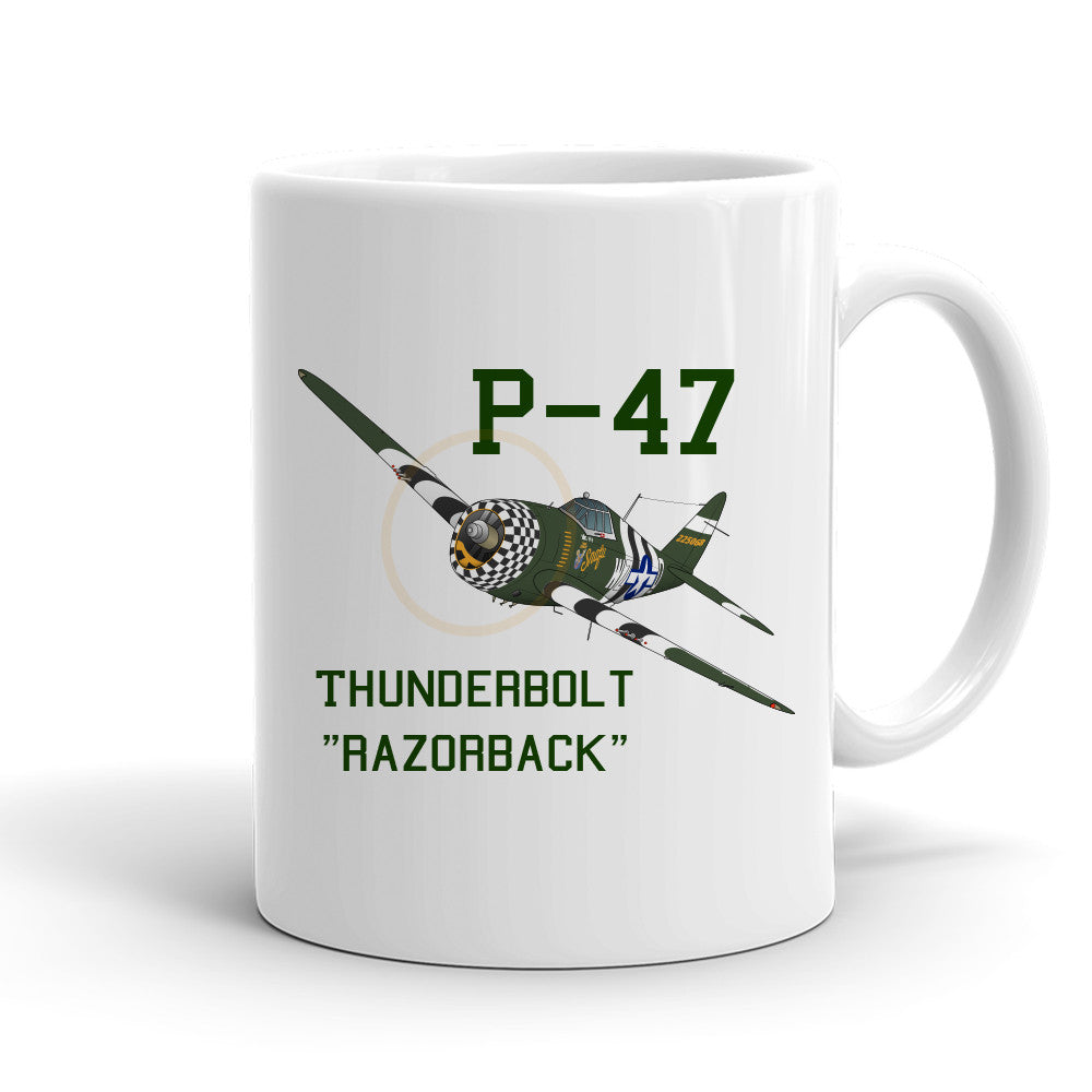 Republic P-47 Thunderbolt Airplane Ceramic Mug - Personalized