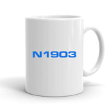 Grumman American AA-1B Trainer (Blue/Yellow) Airplane Ceramic Mug - Personalized with N#