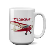 Taylorcraft F-21B (Cream/Red) Airplane Ceramic Mug - Personalized w/ N#
