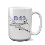 Boeing B-29 Super Fortress Airplane Ceramic Mug - Personalized w/ N#
