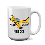 Waco Meteor SF 260 (Yellow/Black)  Airplane Ceramic Mug - Personalized w/ N#