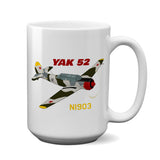 Yakovlev Yak-52 (Green/Silver) Airplane Ceramic Mug - Personalized w/ N#