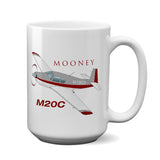Mooney M20C (Red/Silver) Airplane Ceramic Mug - Personalized w/ N#