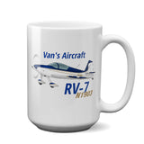 Van's Aircraft RV-7 (Gold/Blue) Airplane Ceramic Mug - Personalized w/ N#