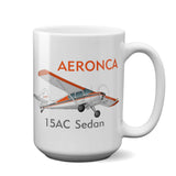 Aeronca 15AC Sedan Airplane Ceramic Mug - Personalized w/ N#