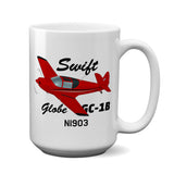 Globe / Temco Swift GC-1B Airplane Ceramic Mug - Personalized w/ N#