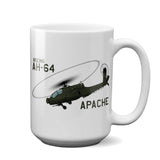 Boeing AH-64 Apache Attack Helicopter Ceramic Mug - Personalized