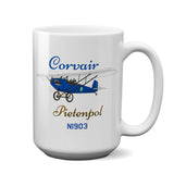Corvair Pietenpol Air Camper Airplane Ceramic Mug - Personalized w/ N#
