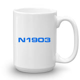 Grumman American AA-1B Trainer (Blue/Yellow) Airplane Ceramic Mug - Personalized with N#