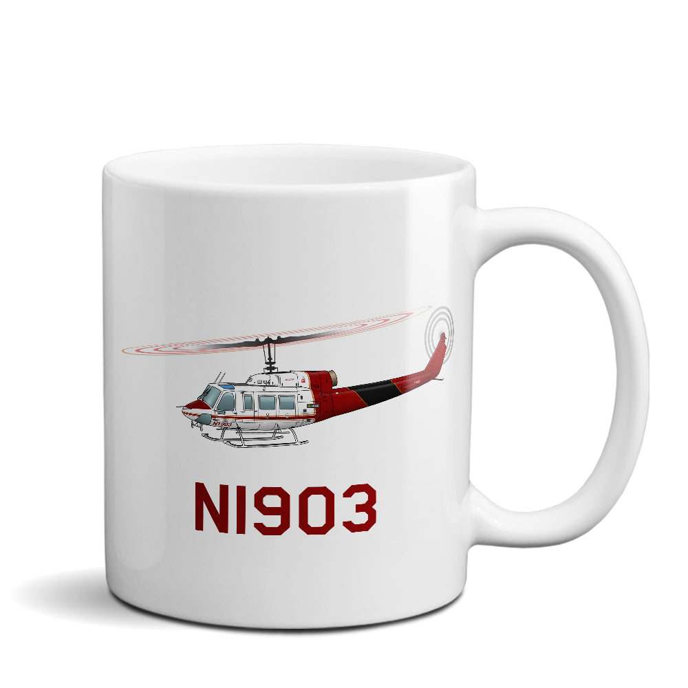 Helicopter Ceramic Custom Mug HELI25C214-BR1 - Personalized w/ your N#