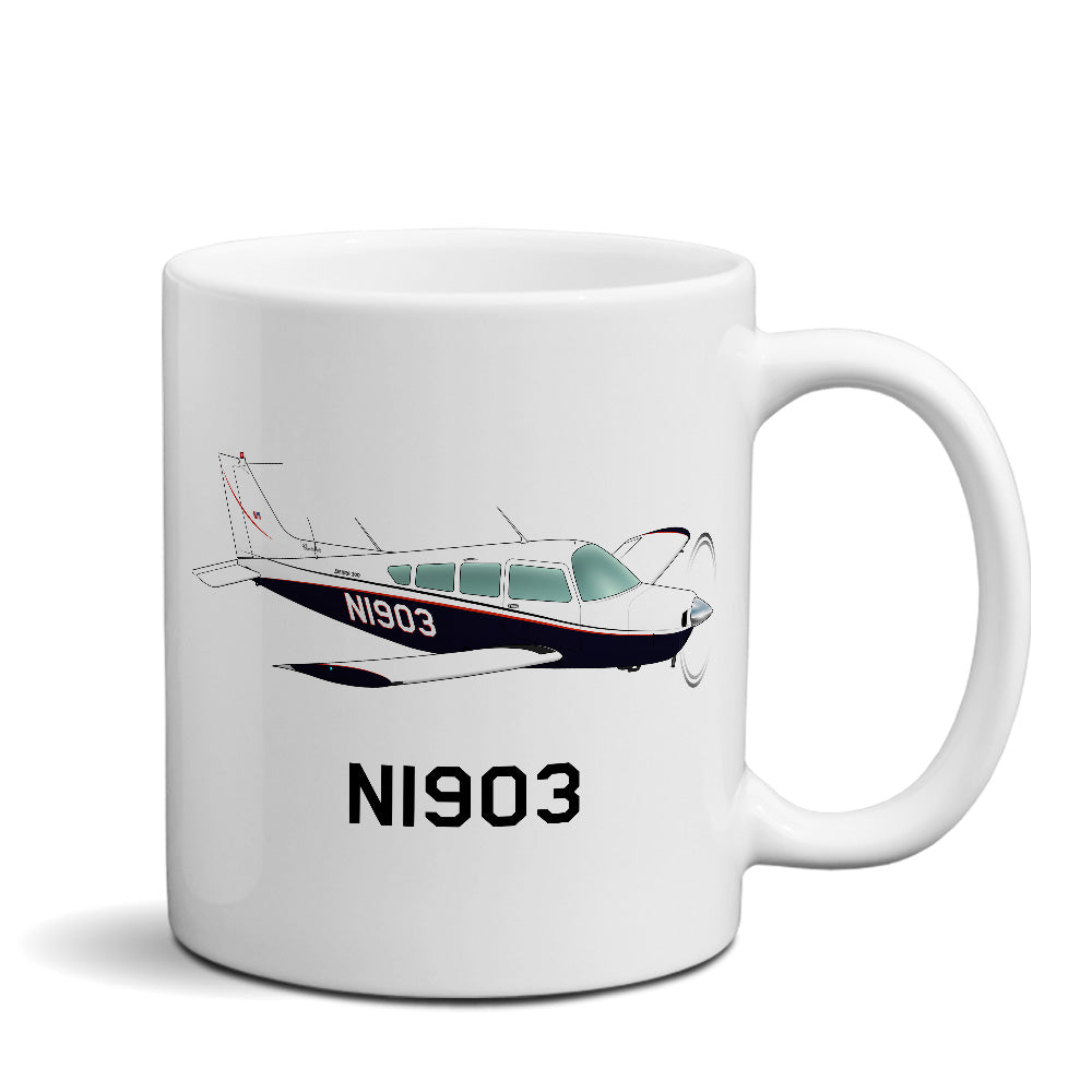 Airplane Custom Mug AIR255J95-BR1 - Personalized w/ your N#
