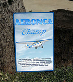 Aeronca Champ HD Metal Airplane Sign - Blue