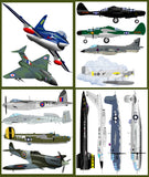 Airplane War Planes Die Cut Vinyl Stickers Decals (14 Models)
