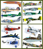 Airplane War Planes Die Cut Vinyl Stickers Decals (14 Models)