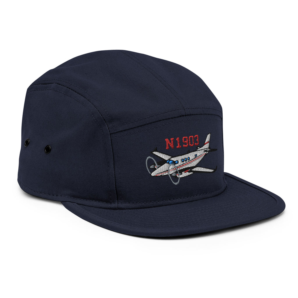 Custom Airplane AIR255B9E90-BG3 Embroidered "No Button" Pilot Hat Cap