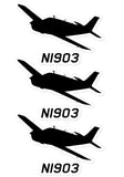 Custom Decals (Matte) Pack of 3 - Personalized with your Airplane