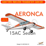 Aeronca 15AC Sedan (Orange) Airplane T-Shirt - Personalized with Your N#