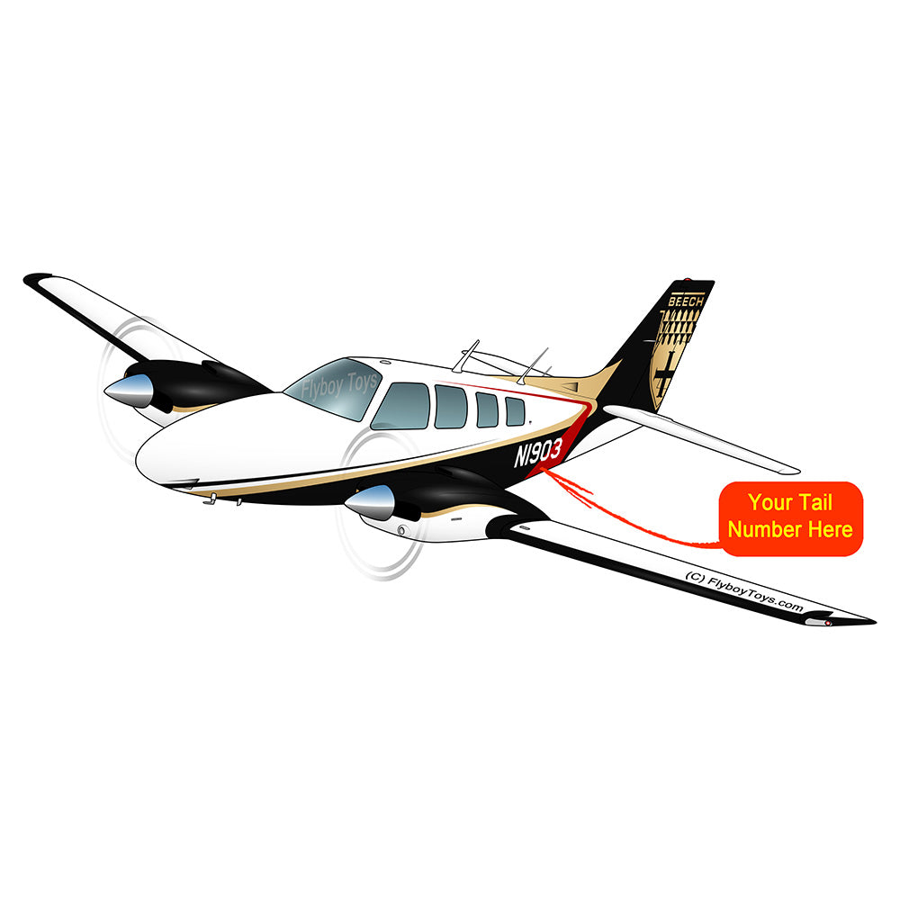 Beechcraft Baron Beech 58 Black Gold Red 2
