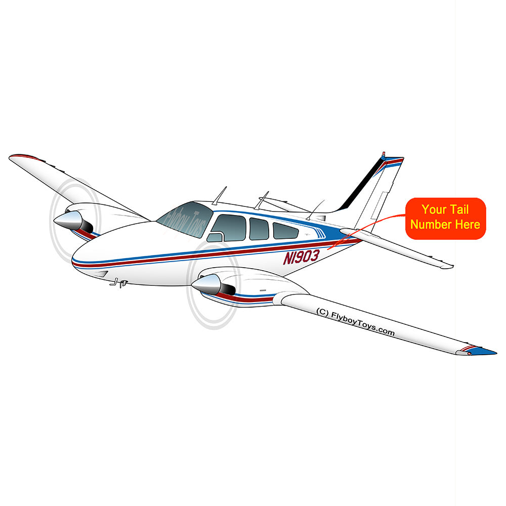 Beechcraft Baron 95-55 Blue Red
