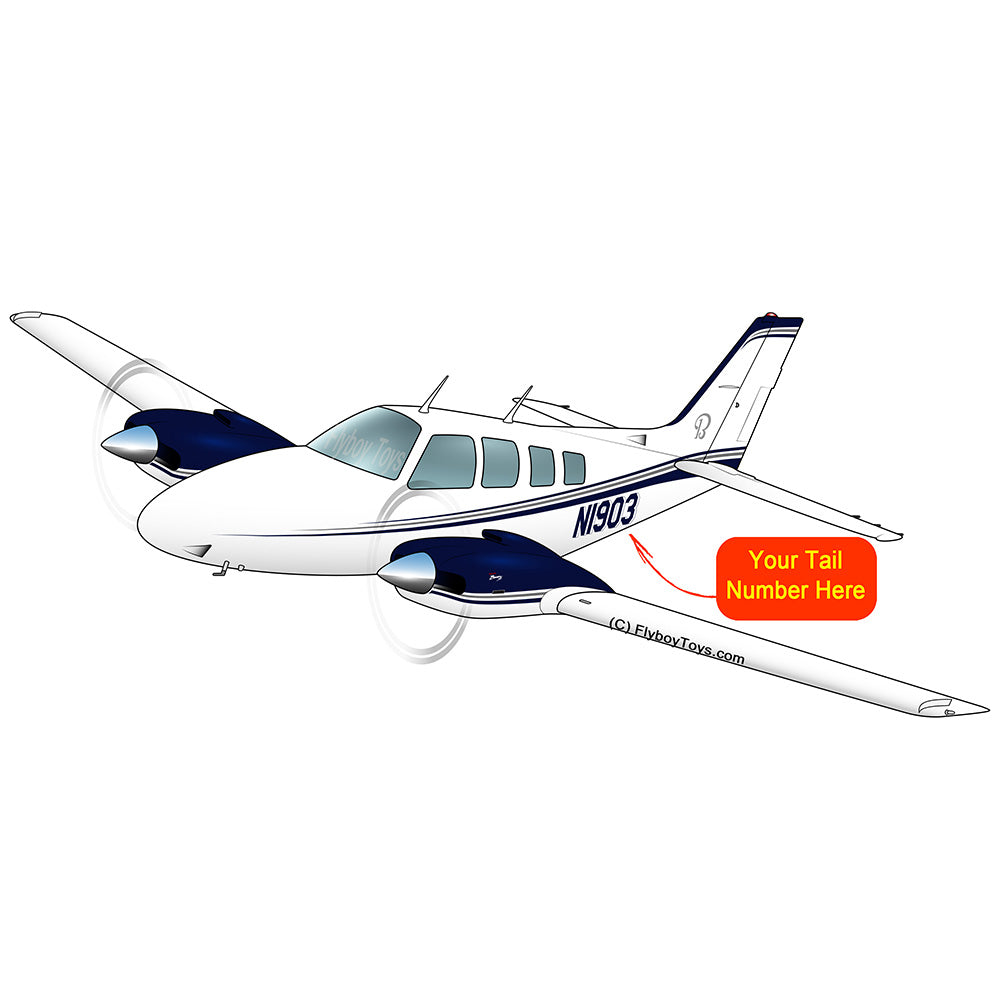 Beechcraft Baron Beech 58 Blue Silver