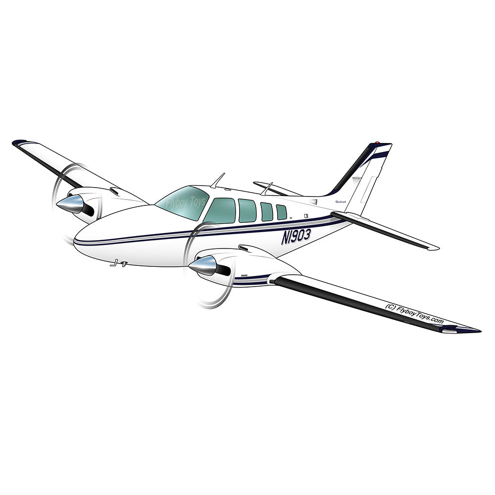 Beechcraft Baron Beech 58 Blue Siver 2