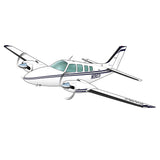 Beechcraft Baron Beech 58 Blue Siver 2