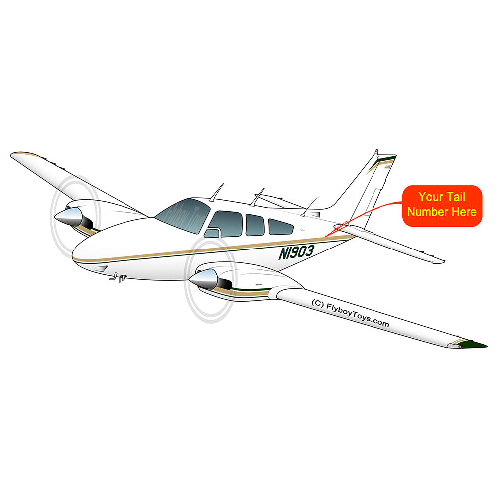 Beechcraft Baron 95-55 Green Yellow