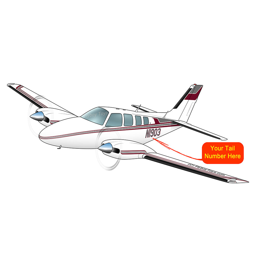 Beechcraft Baron Beech 58 Maroon Silver