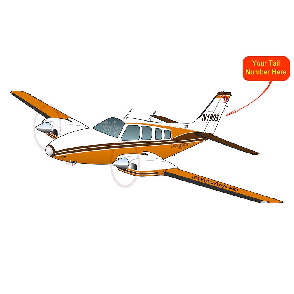 Beechcraft Baron Beech 58 Orange Brown