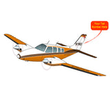 Beechcraft Baron Beech 58 Orange Brown