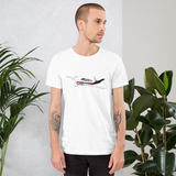 Airplane T-shirt (Red/Silver/Black) AIR2552FE35-RSB1- Personalized with Your N#