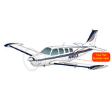 Beechcraft Bonanza A36 Blue Black
