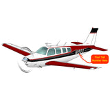 Beechcraft Bonanza A36 Burgundy Black